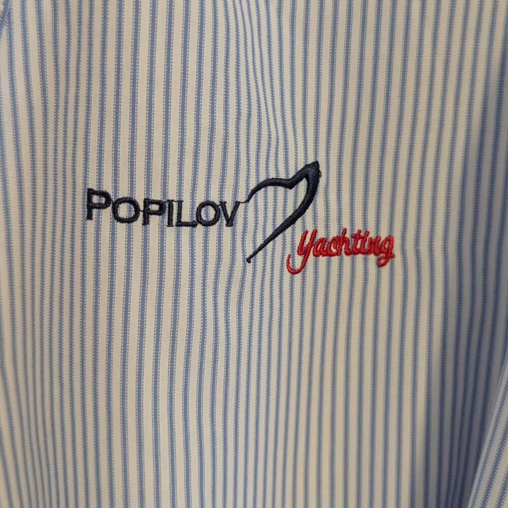 Popilov Yachting Striped Shirt Dress – Size M – EUC - Picture 4 of 4